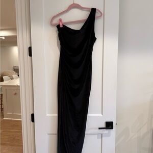 Elegant One-Shoulder Black Dress
